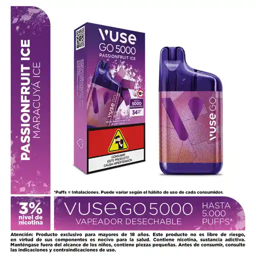 Vape Vuse Go Passionfruit Ice 5000 Puffs 3%