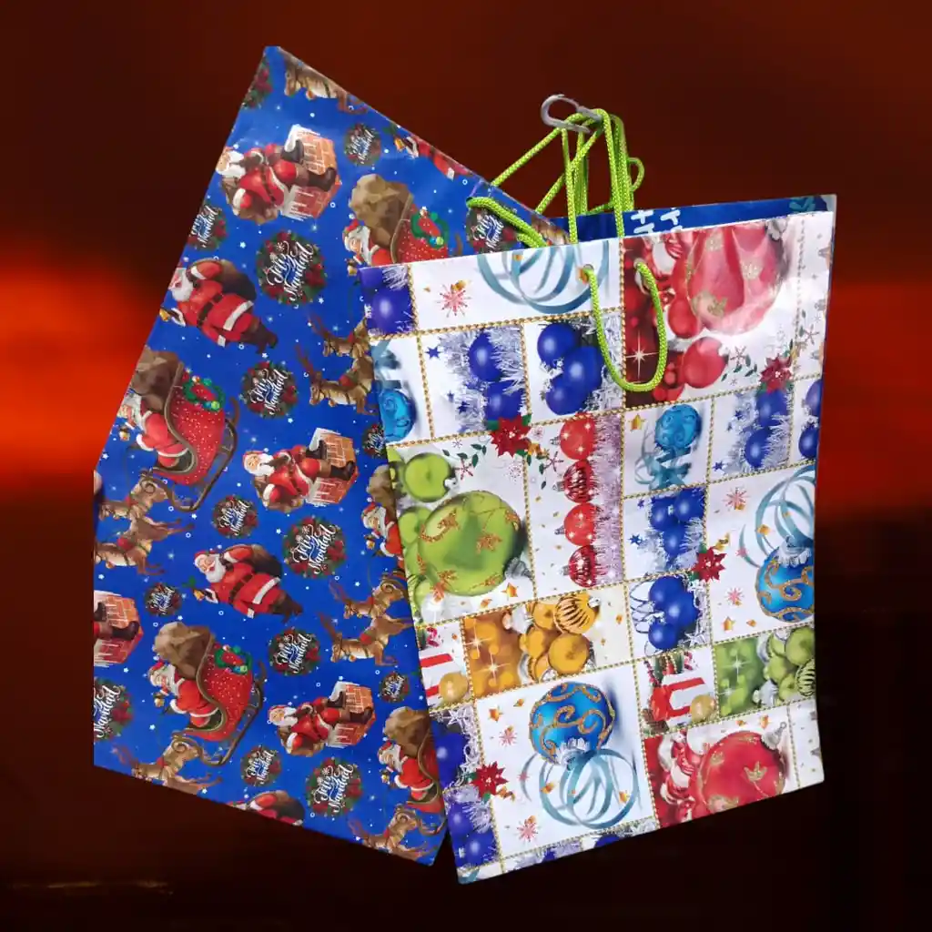 Bolsa De Papel Regalo Navideña Grande Motivos