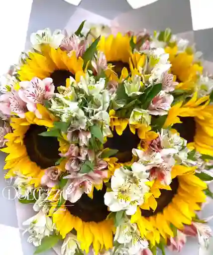 Flores Girasoles Y Astromelias Amor Eterno