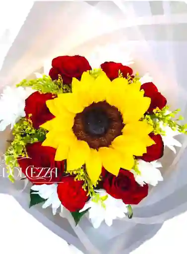 Flores Girasol Y Rosas Rojas Amor