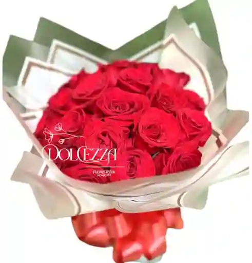 Flores Rosas Rojas En Bouquet X24
