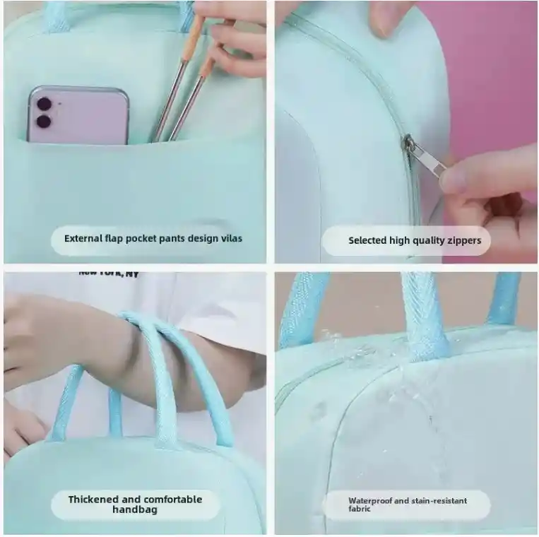 Lonchera Termica Unicolor Correas Brivilas Rosa