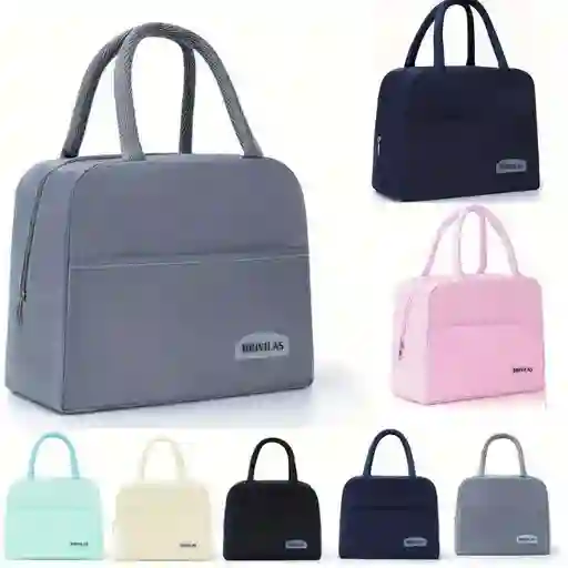 Lonchera Termica Unicolor Correas Brivilas Rosa