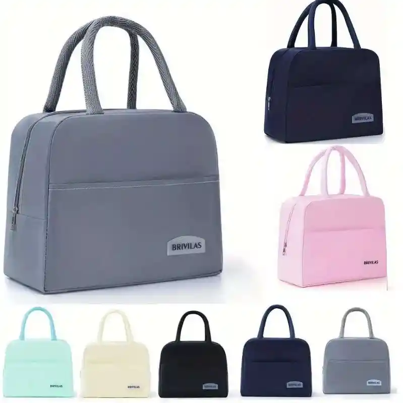 Lonchera Termica Unicolor Correas Brivilas Rosa