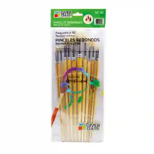 Set De Pinceles Chinos Redondos X12 (del N°1 Al N°12)