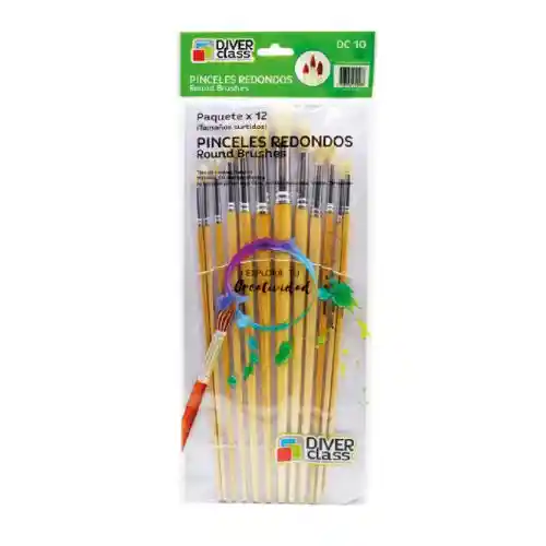 Set De Pinceles Chinos Redondos X12 (del N°1 Al N°12)