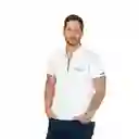 Camiseta Polo Slim Fit Blanca Con Zipper