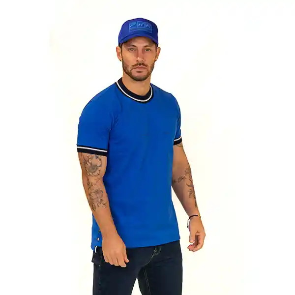 Camiseta Slim Fit C/r Azul