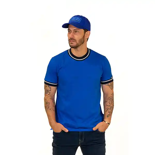 Camiseta Slim Fit C/r Azul