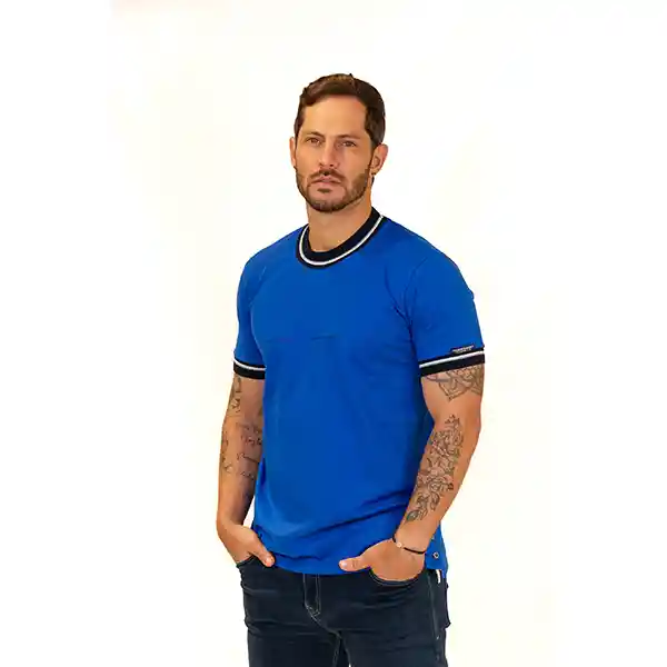 Camiseta Slim Fit C/r Azul
