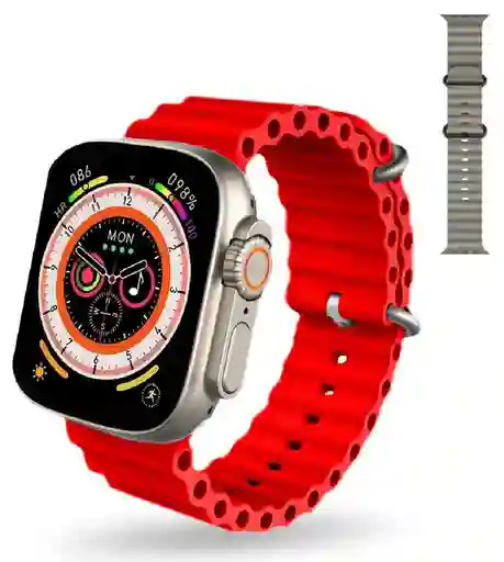Smartwatch Mobulaa H8 Ultra Pantalla Hd Bluetooth 5.0 Ip67 Rojo