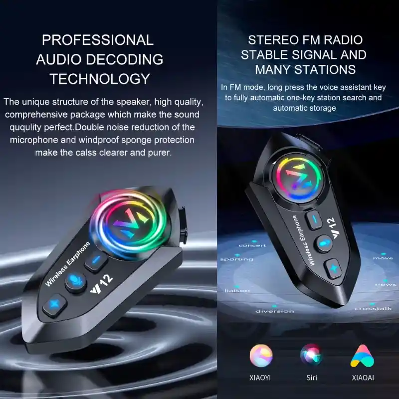 Intercomunicador Casco Moto Y12 Radio Fm Bluetooth Auricular