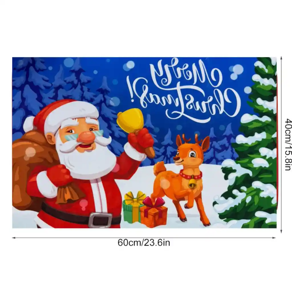 Tapete Navideño Alfombra Decorativa Antideslizante 38x58 Cm