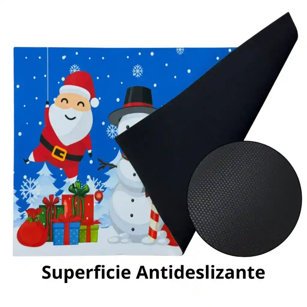 Tapete Navideño Alfombra Decorativa Antideslizante 38x58 Cm