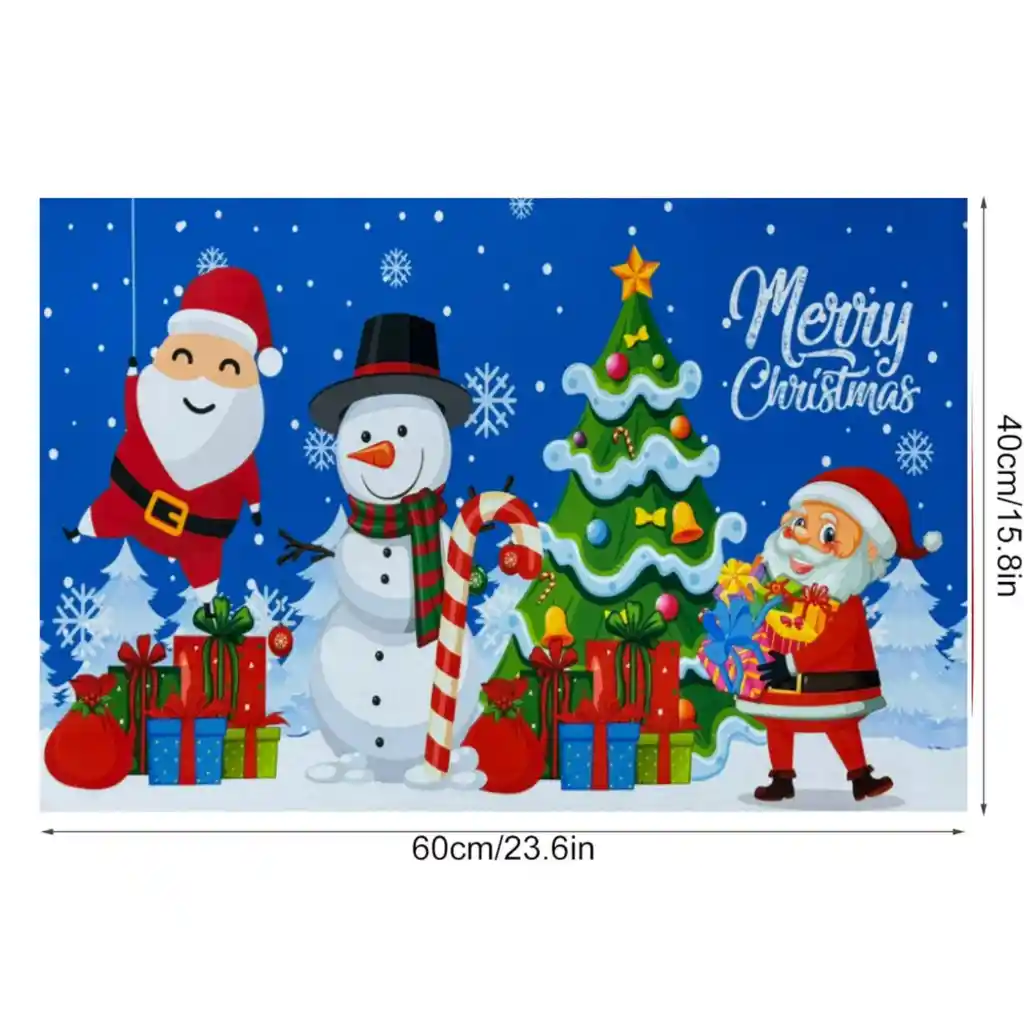 Tapete Navideño Alfombra Decorativa Antideslizante 38x58 Cm