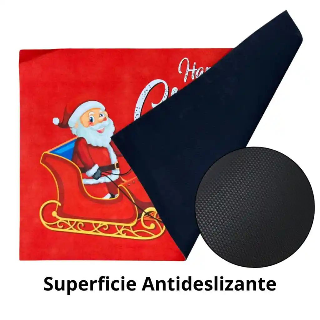 Tapete Navideño Alfombra Decorativa Antideslizante 38x58 Cm
