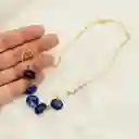 Collar Dorado Con Piedras Lapislázuli