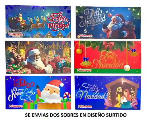 Lluvia De Sobres Navidad Diseños Surtidos X 2 Unidades Primavera