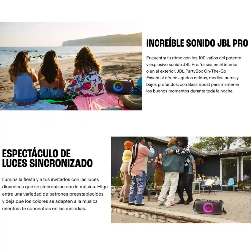 Jbl Partybox On-the-go Essential, Altavoz Portátil Luces Microfono