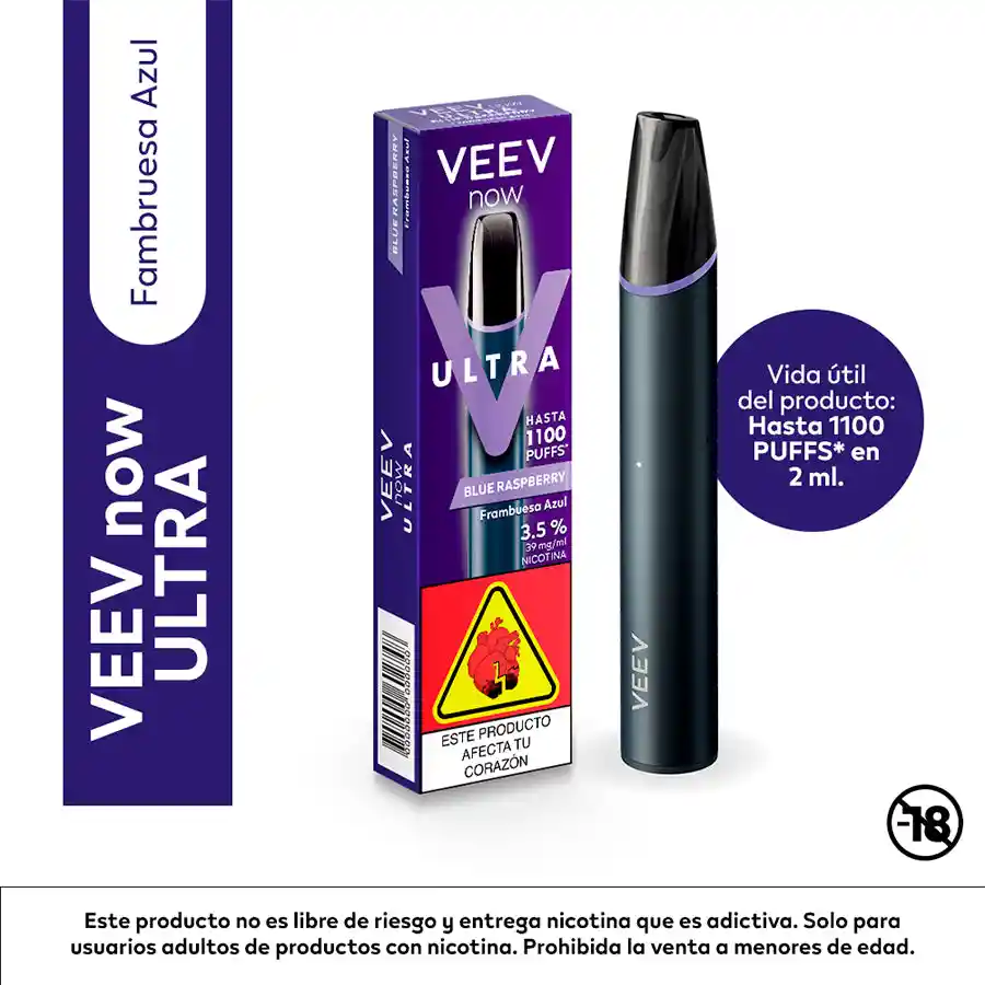 Vapeador Veev Now Ultra Blue Raspberry X 2 Ml