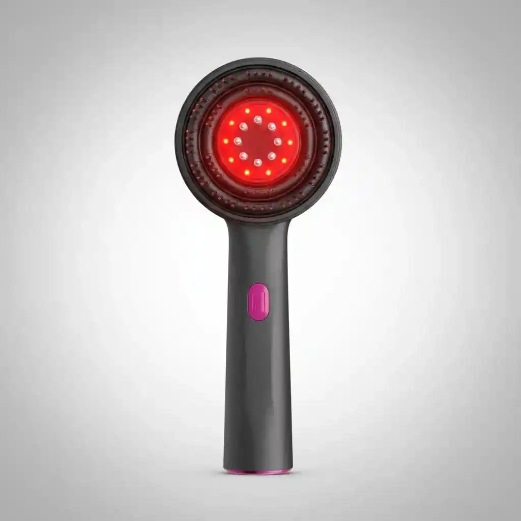 Cepillo Masajeador Capilar Con Luz Led Roja