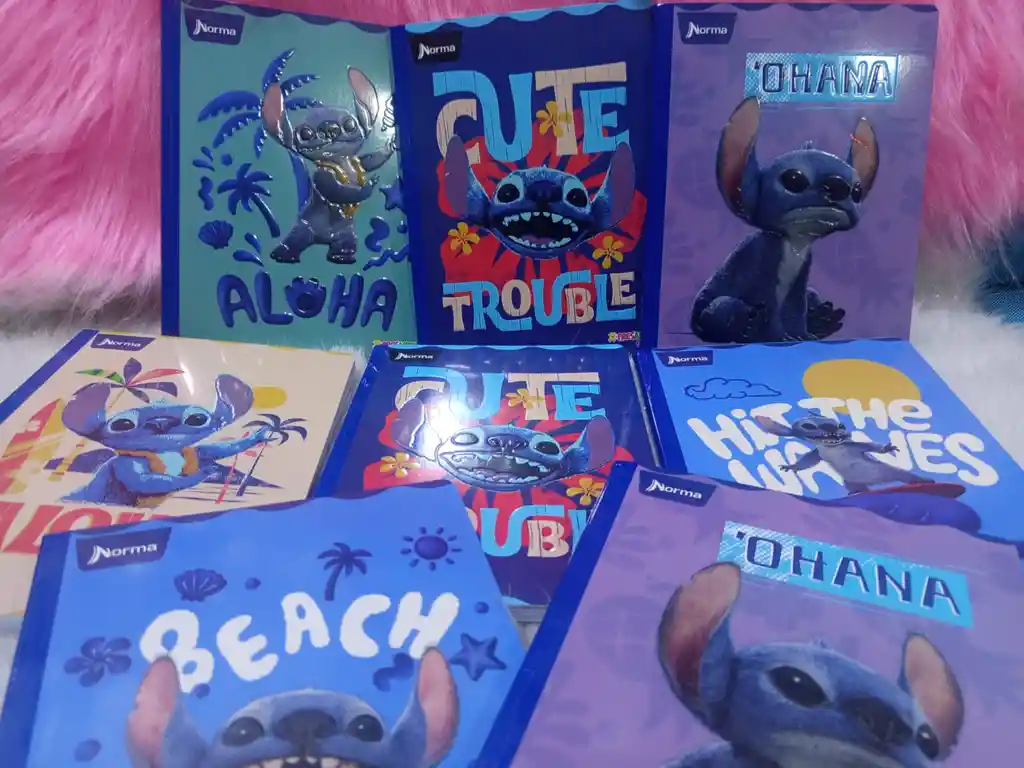 Cuaderno Cuadriculado Stitch Cosido 100 Hojas Norma Con Stickers Para Niño Y Niña