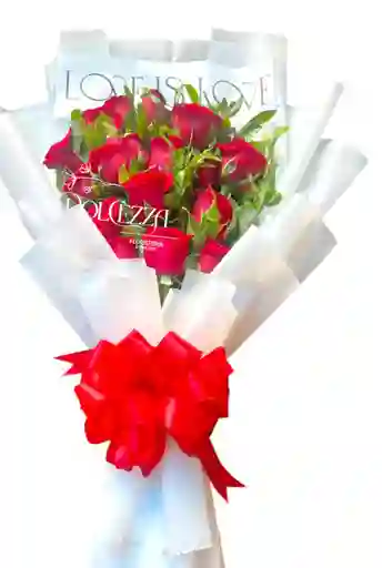 Flores Rosas Rojas X24 En Ramillete