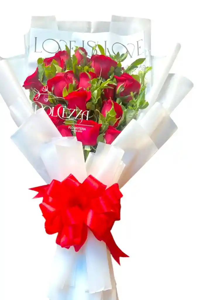 Flores Rosas Rojas X24 En Ramillete