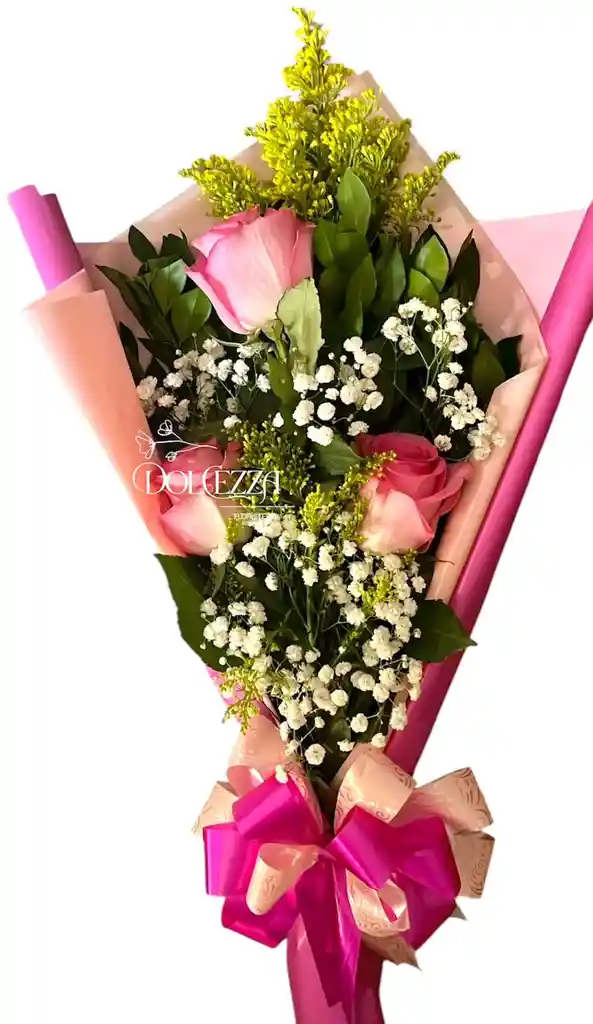 Flores Rosas En Ramillete