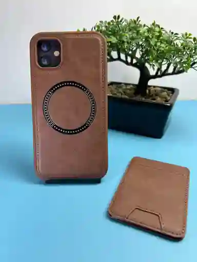 Forros Iphone 11 Cuero + Tarjetero