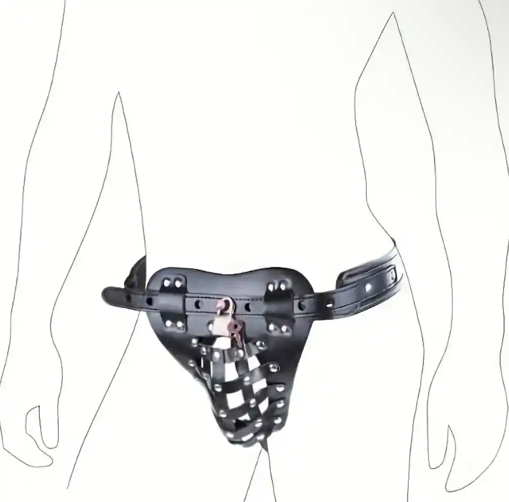 Jaula De Castidad Masculina Con Candado De Cuero Bondage Fetichista Gay Bdsm Juego De Rol Sex Shop Juguetes Para Adultos Sado Masoquismo Lenceria