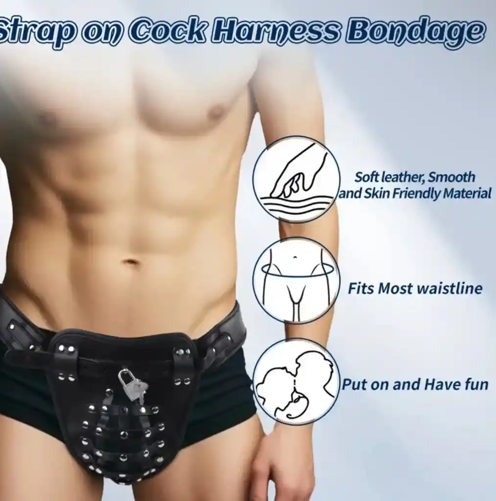 Jaula De Castidad Masculina Con Candado De Cuero Bondage Fetichista Gay Bdsm Juego De Rol Sex Shop Juguetes Para Adultos Sado Masoquismo Lenceria