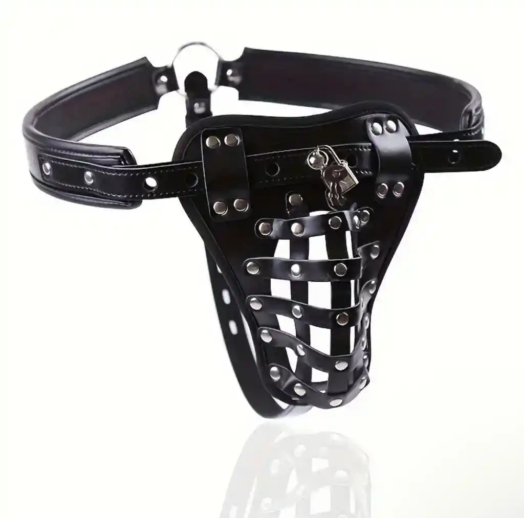 Jaula De Castidad Masculina Con Candado De Cuero Bondage Fetichista Gay Bdsm Juego De Rol Sex Shop Juguetes Para Adultos Sado Masoquismo Lenceria