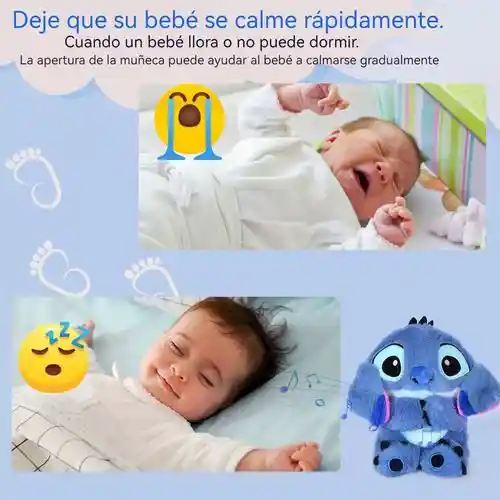 Peluche Que Respira Stitch Felpa Suave Calman La Ansiedad