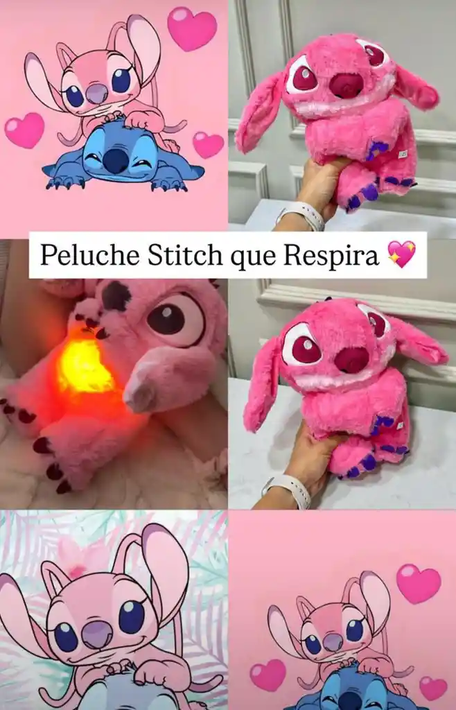 Peluche Que Respira Stitch Felpa Suave Calman La Ansiedad