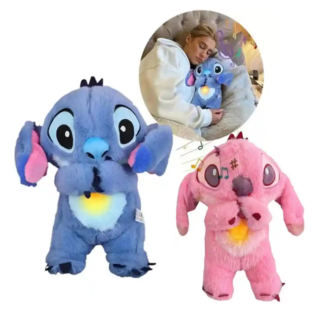 Peluche Que Respira Stitch Felpa Suave Calman La Ansiedad