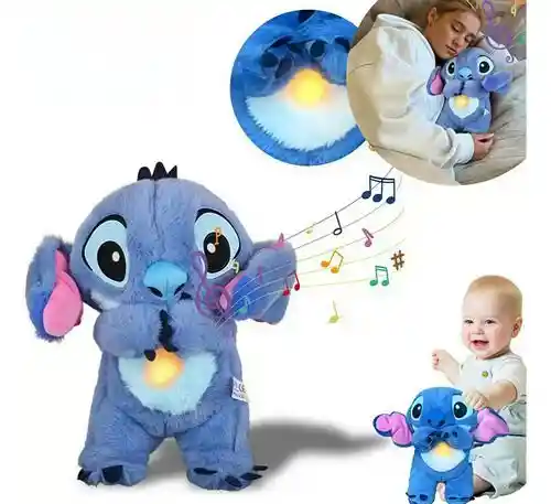 Peluche Que Respira Stitch Felpa Suave Calman La Ansiedad