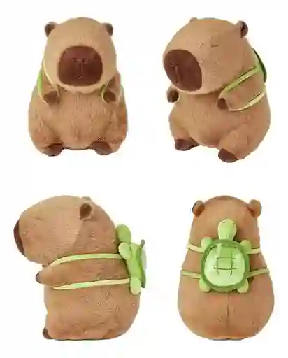 🧸 Peluche Capibara Con Mochila De Tortuga