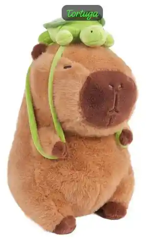 Peluche Capibara Con Mochila Grande 35cm Suave Tierno Muñeco