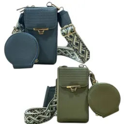 Bolso Porta Celular Manos Libres + Monedero Correa Tejida