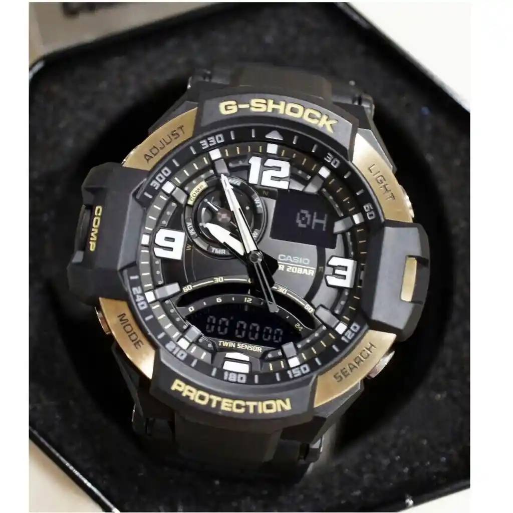 Reloj Casio H-shock Negro Con Dorado