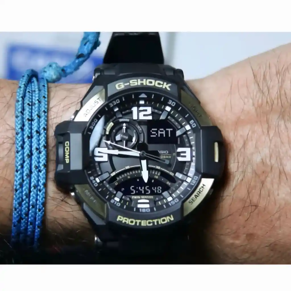 Reloj Casio H-shock Negro Con Dorado