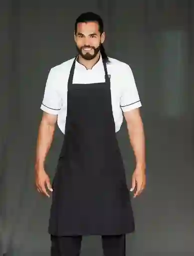 Delantal Peto Antifluido Unisex Negro