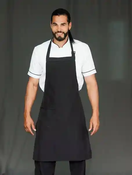 Delantal Peto Antifluido Unisex Negro