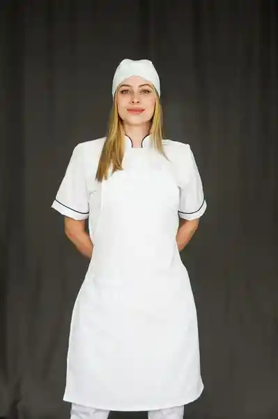 Delantal Peto Antifluido Unisex Blanco