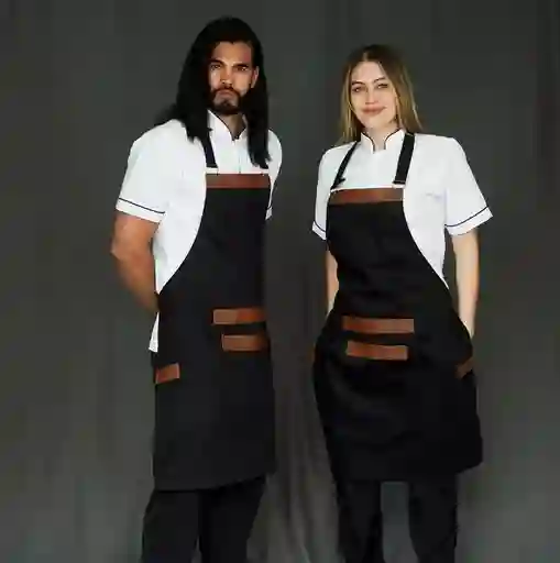 Delantal Dril Con Cuerina Unisex