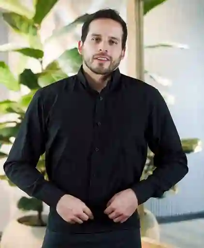 Camisa Oxford Hombre Negra. Tallas: S, M, L, Xl