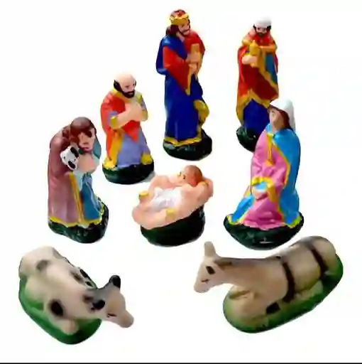 Pesebre Navidad Nacimiento De Jesús 12 Cm 8 Piezas