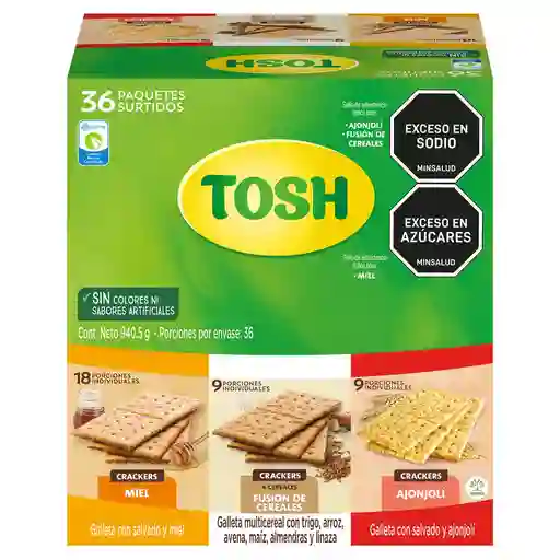 Tosh Galletas Crackers En Sabores Surtidos 36 Unidades
