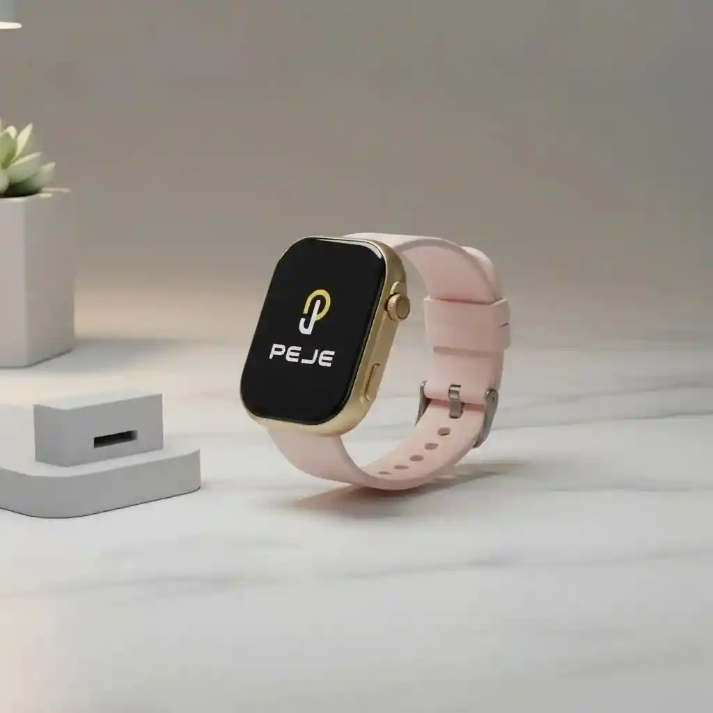 Smartwatch Peje Zw03 Amoled 2.13, Ip68, Deporte Salud, Rosa Mesh Rosa Negro Dorado